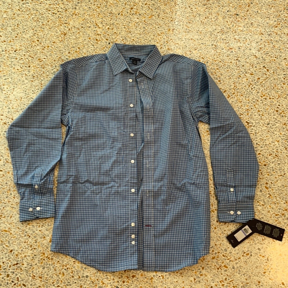 TOMMY long sleeve blue plaid boys 18